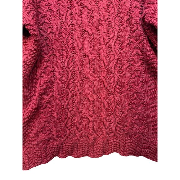 Bushwacker USA  Womens Cable Knit Turtleneck Sweater Size S Maroon 100% Cotton - Picture 5 of 13